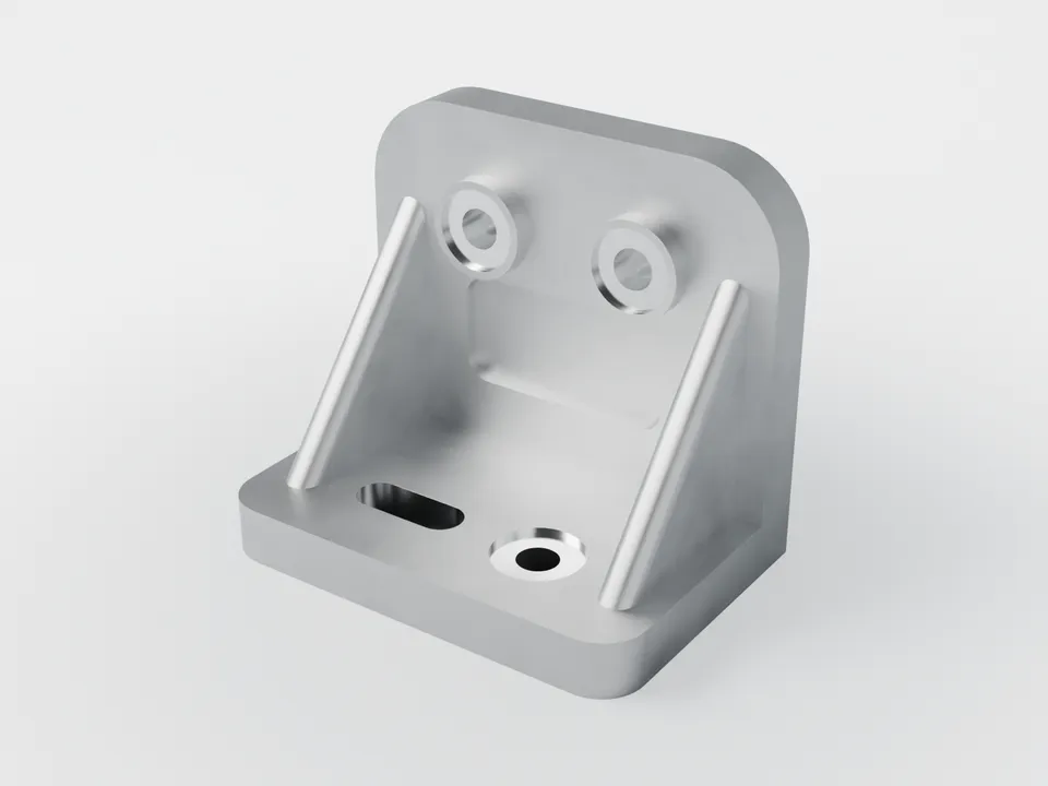 3D render of a typical aluminium die-cast brackets and mounts