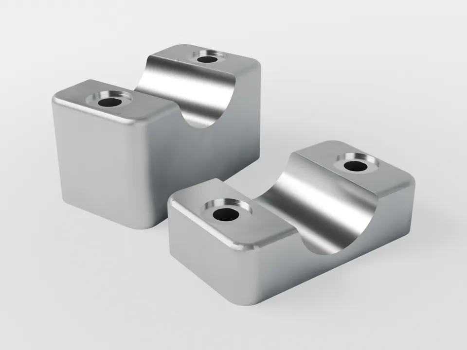 3D render of a typical aluminium die-cast levers and holders