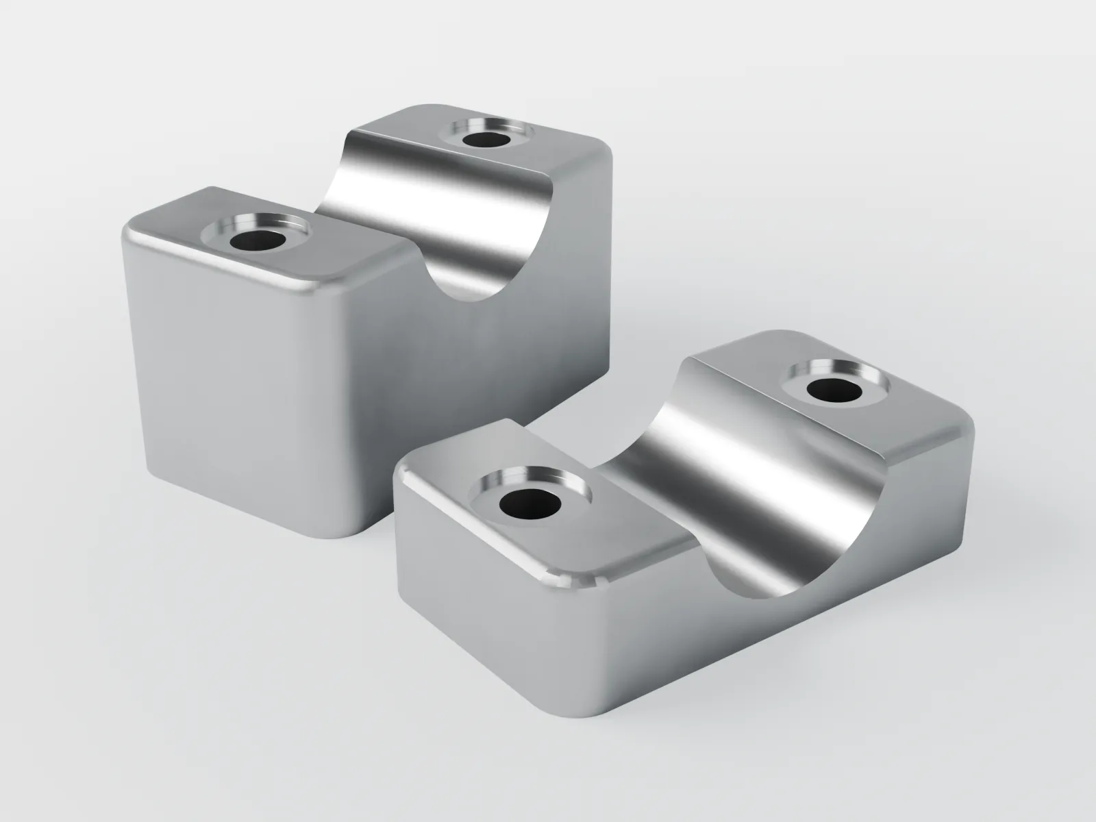 3D render of a typical aluminium die-cast levers and holders